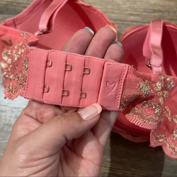 Victoria's Secret VS Dream Angels Coral Lightly Lined Demi Bra Lingerie Size 34D - Picture 9 of 9